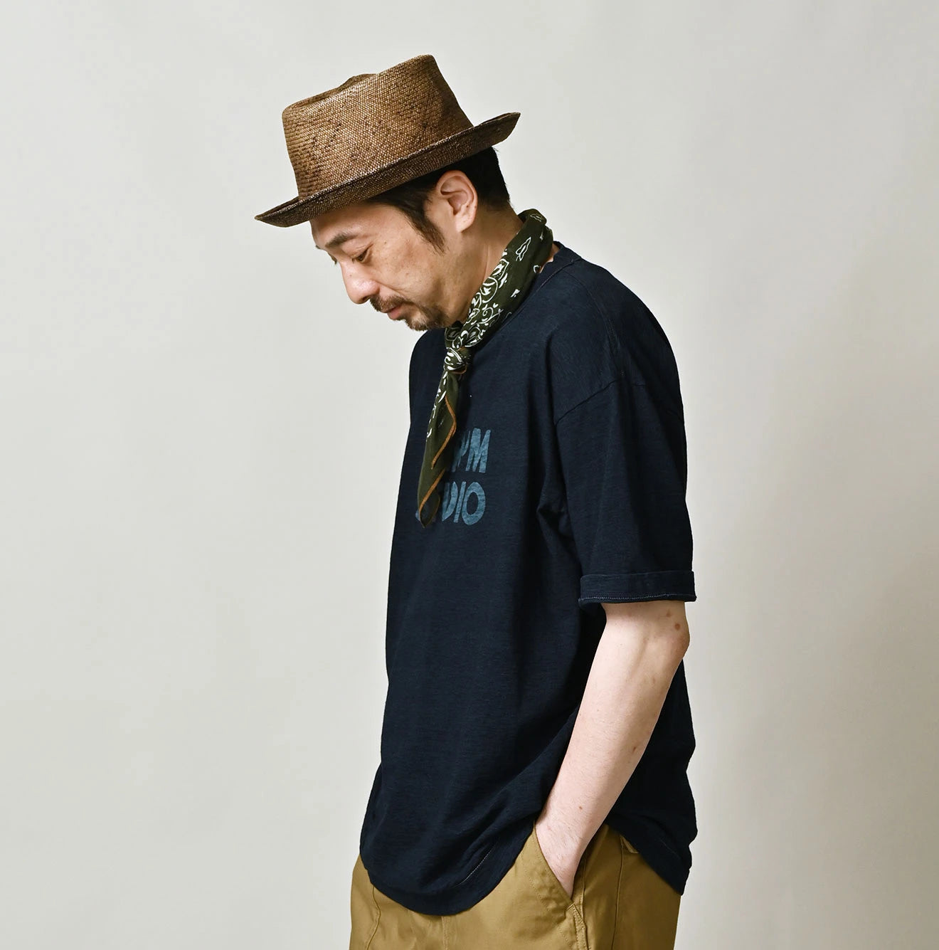 45r インディゴ908ポスターdeブル　Tシャツ 45R ポスターdeブルプリントの908 45星Tシャツ 3 インディゴ - メルカリ