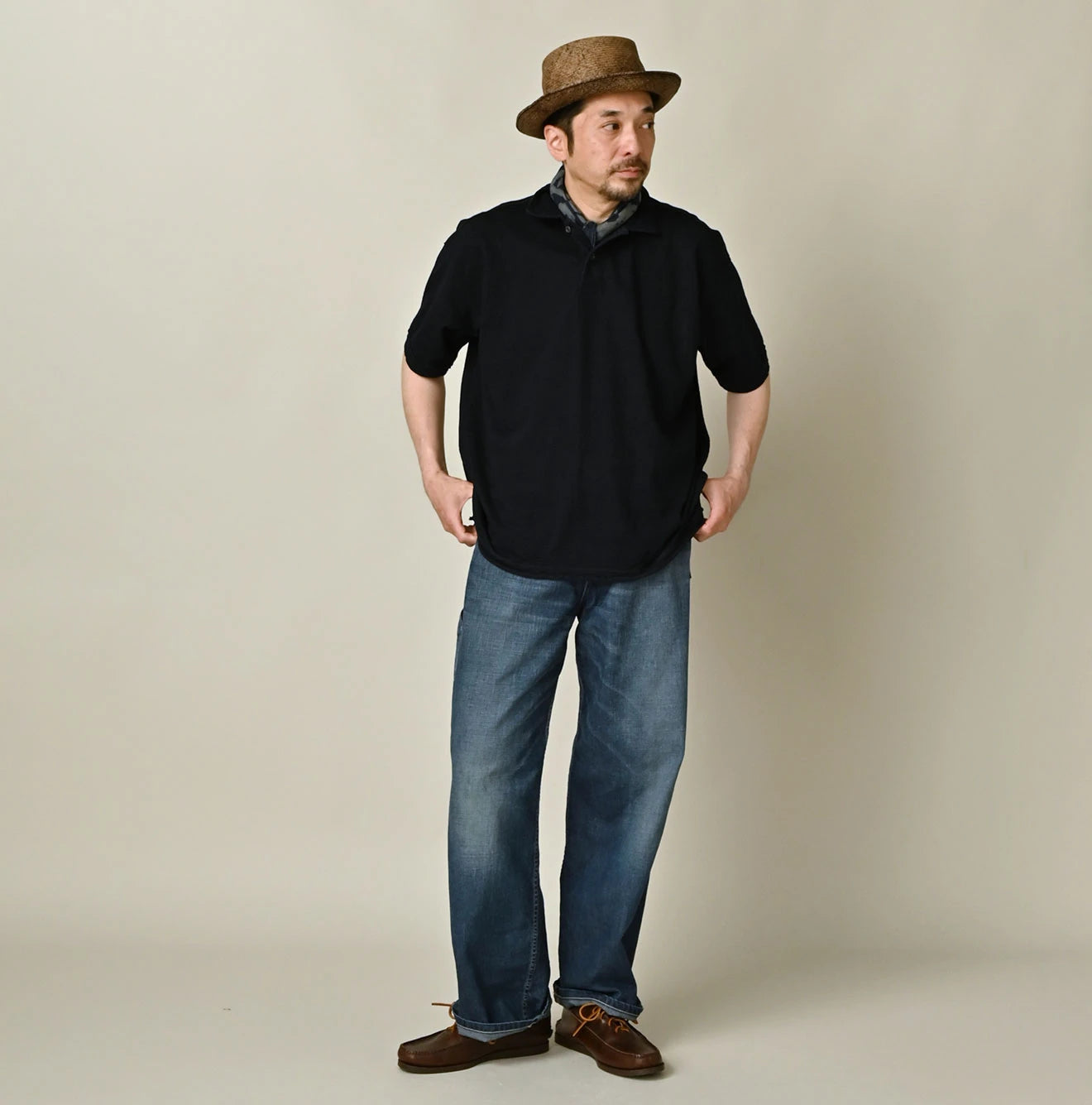 45R Indigo Tenjiku 908 Polo Shirt - Image 3