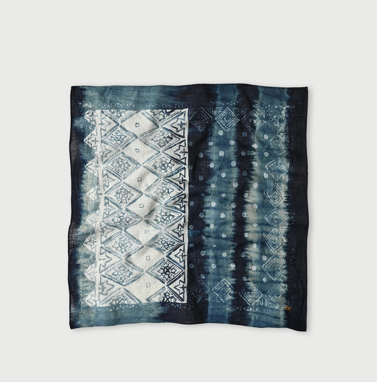 45R Indigo Gauze Floral Arashi Bandana