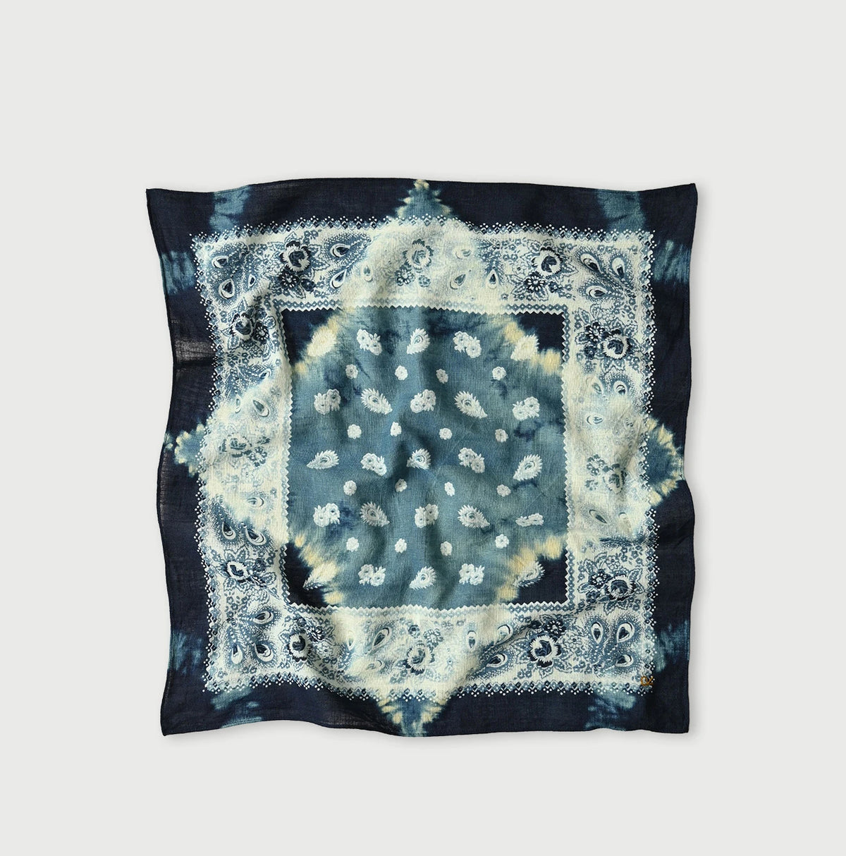 45R Indigo Gauze Floral Arashi Bandana