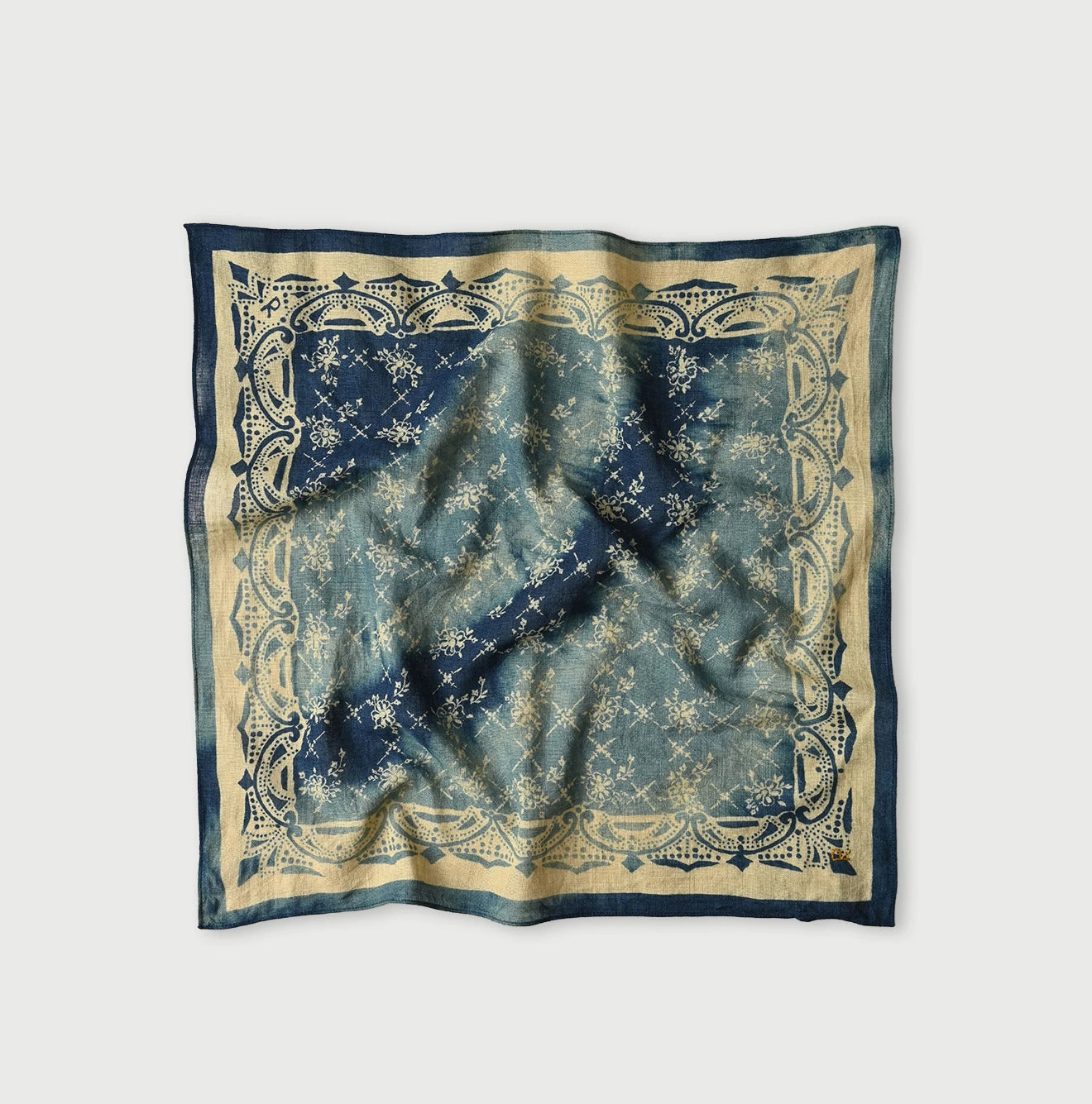 45R バンダナ ペイズリー インディゴ スカーフ Indigo Gauze Floral Arashi Bandana | 45R Official Online Store