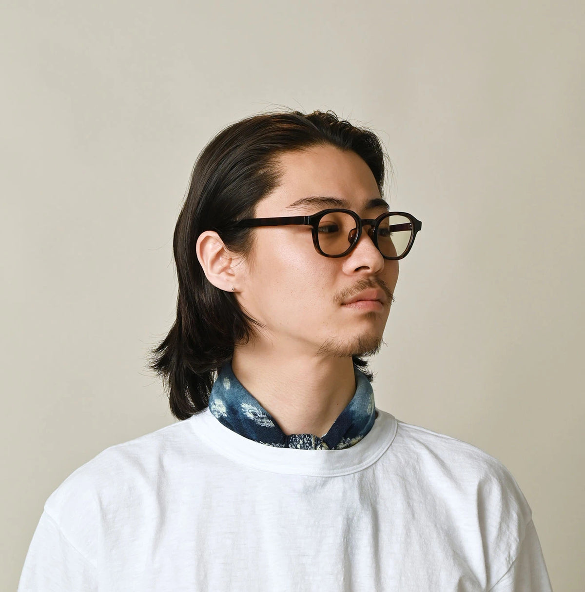 45R Indigo Gauze Floral Arashi Bandana