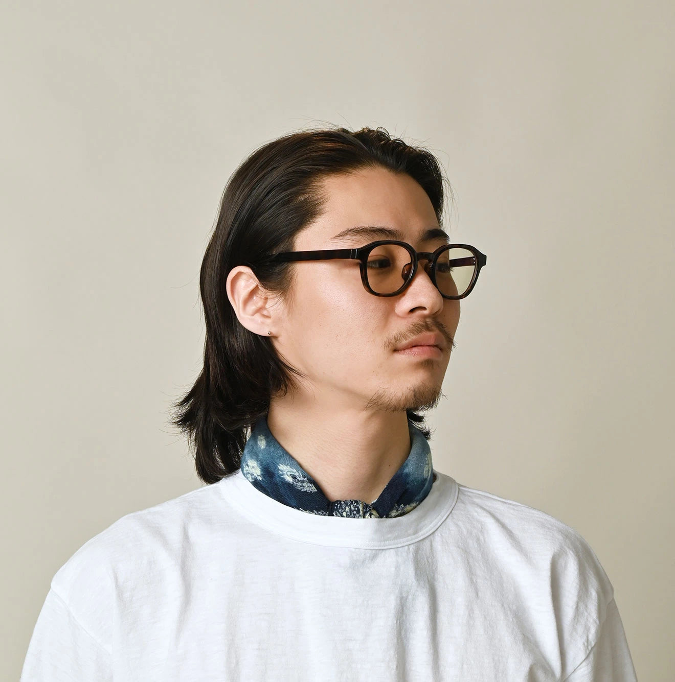 45R Indigo Gauze Floral Arashi Bandana - Image 11