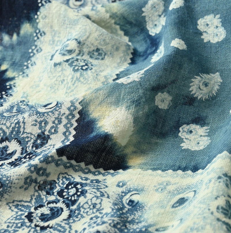45R Indigo Gauze Floral Arashi Bandana - Image 15