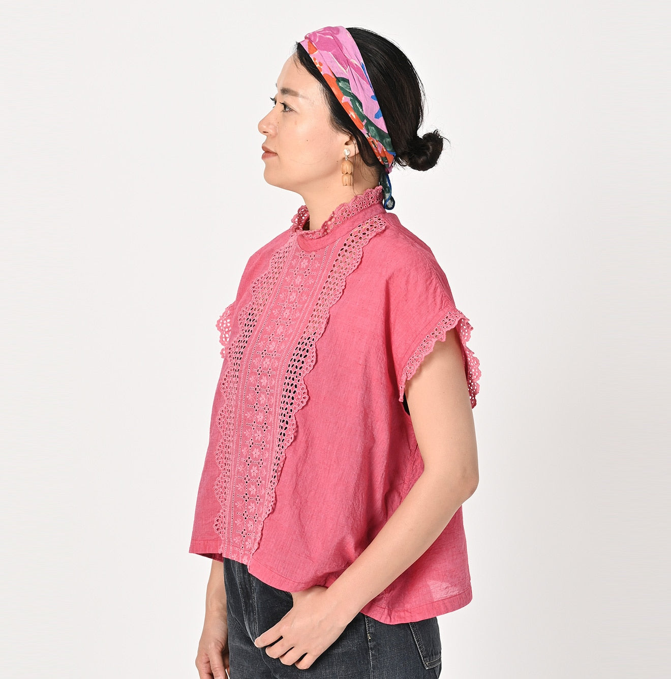 Feather Khadi Cutwork Frilled M-shirt