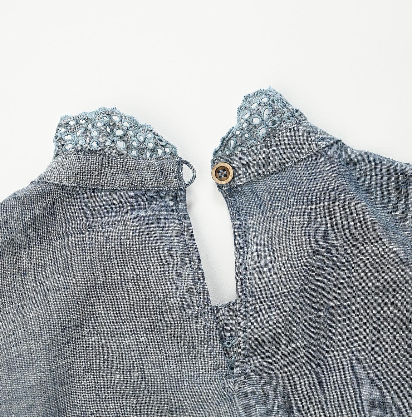 Ai Indigo Khadi Cutwork Frilled M-shirt - 45R by 45rpm studio - Image 9