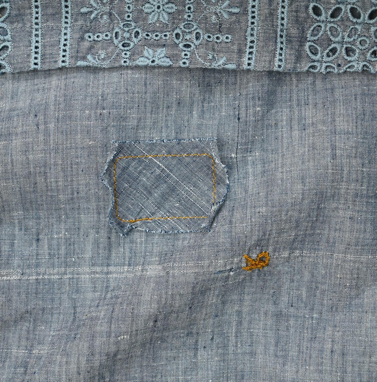 Ai Indigo Khadi Cutwork Frilled M-shirt - 45R by 45rpm studio