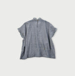 Ai Indigo Khadi Cutwork Frilled M-shirt