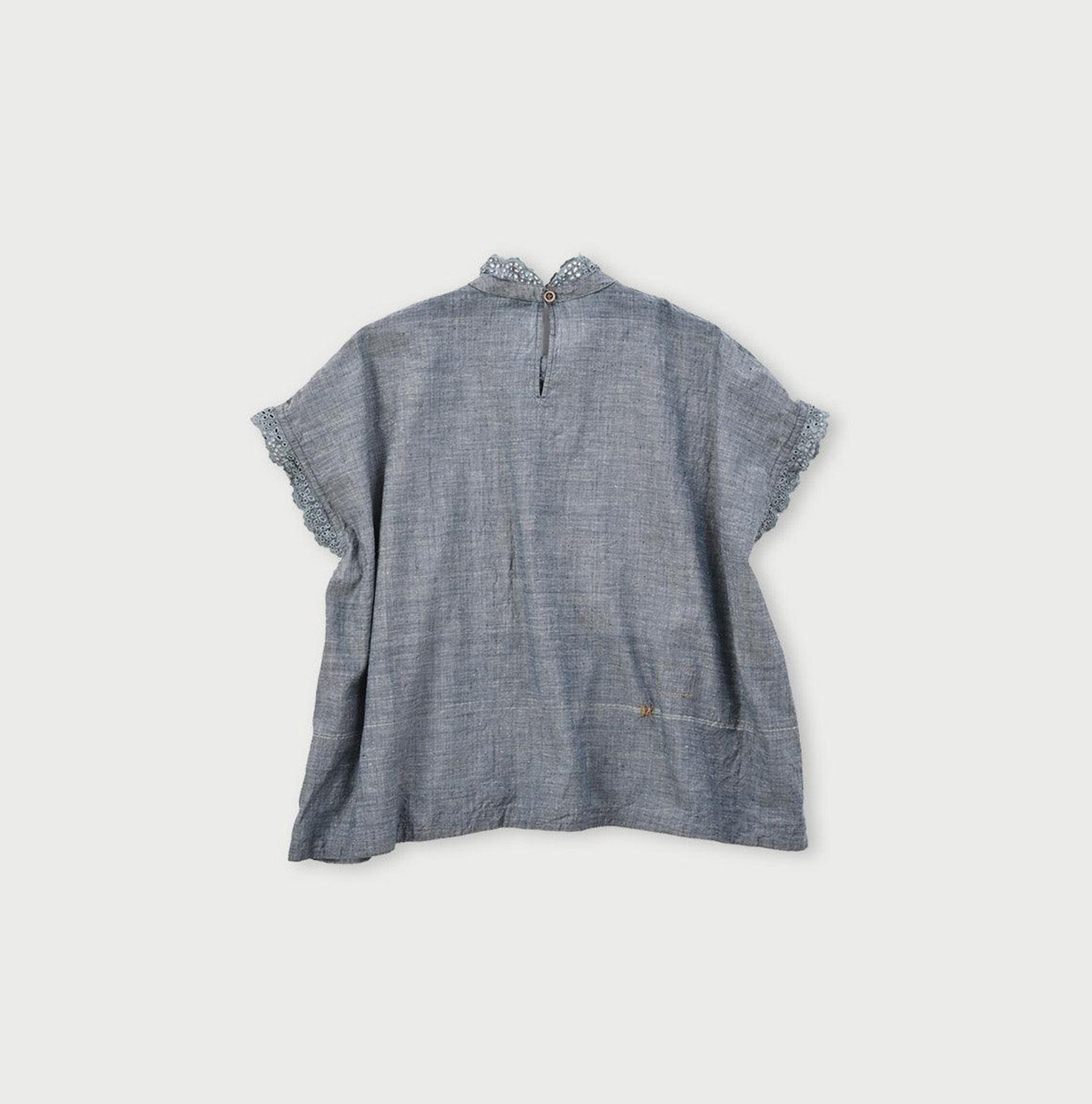 Ai Indigo Khadi Cutwork Frilled M-shirt - Image 5