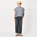 Ai Indigo Khadi Cutwork Frilled M-shirt - 45R by 45rpm studio