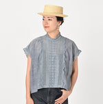 Ai Indigo Khadi Cutwork Frilled M-shirt - 45R by 45rpm studio