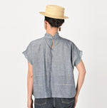 Ai Indigo Khadi Cutwork Frilled M-shirt - 45R by 45rpm studio