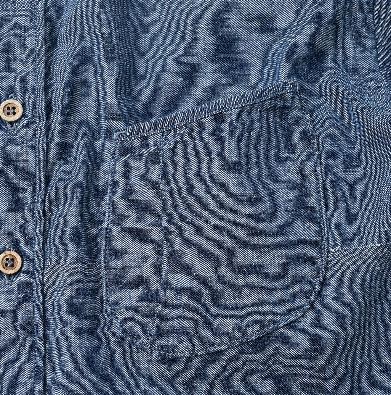 Ai Indigo Khadi Oxford 908 Loafer Stand Collar Shirt - 45R by 45rpm studio - Image 11