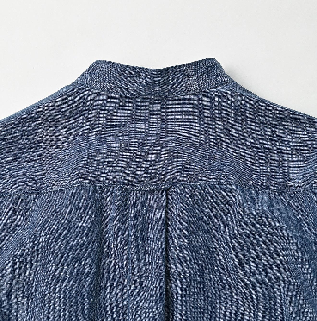 Ai Indigo Khadi Oxford 908 Loafer Stand Collar Shirt - 45R by 45rpm studio - Image 14