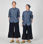 Ai Indigo Khadi Oxford 908 Loafer Stand Collar Shirt - 45R by 45rpm studio