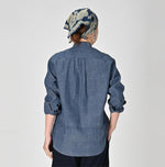 Ai Indigo Khadi Oxford 908 Loafer Stand Collar Shirt - 45R by 45rpm studio