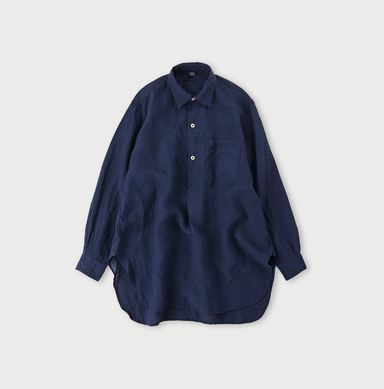 45R Linen Chambray 908 Grandpa Pullover Shirt