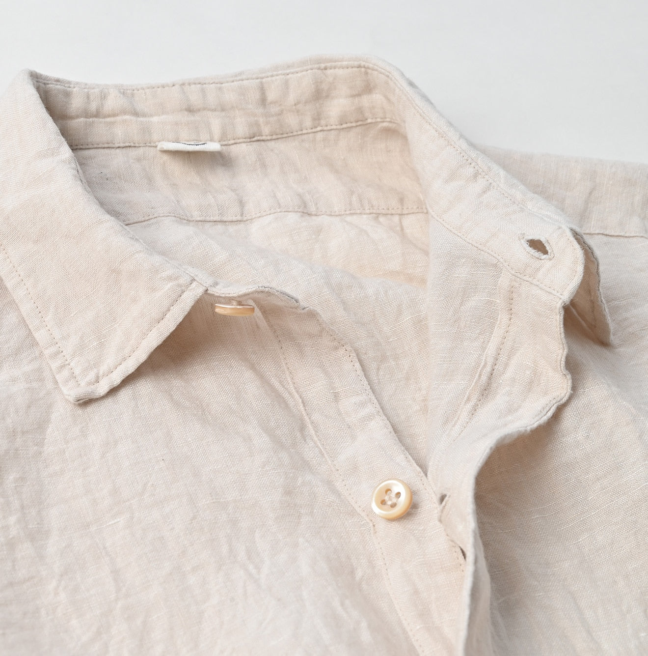 Linen Chambray 908 Grandpa Pullover Shirt