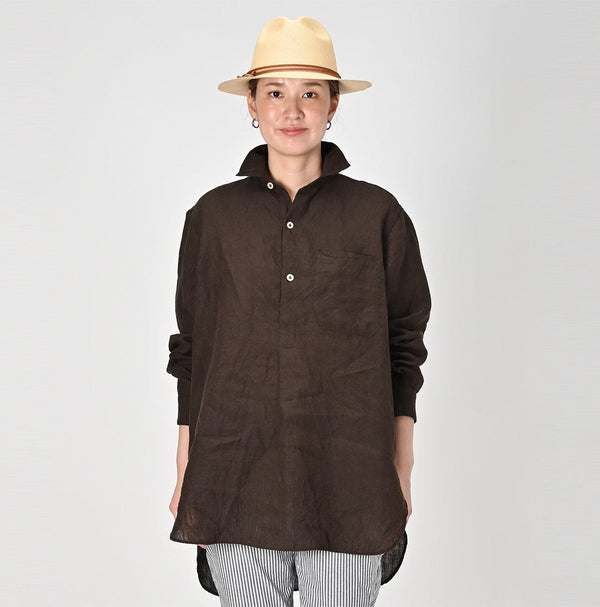 Linen Chambray 908 Grandpa Pullover Shirt - 45R by 45rpm studio