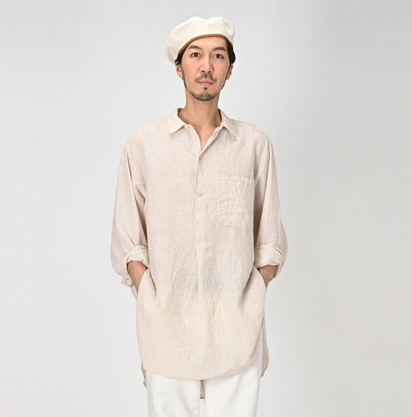 Linen Chambray 908 Grandpa Pullover Shirt - 45R by 45rpm studio