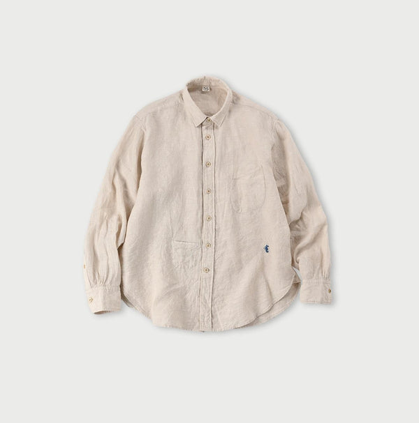 Linen Chambray 908 Petit Collar Ocean Shirt - 45R by 45rpm studio