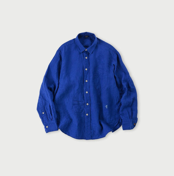 Linen Chambray 908 Petit Collar Ocean Shirt - 45R by 45rpm studio