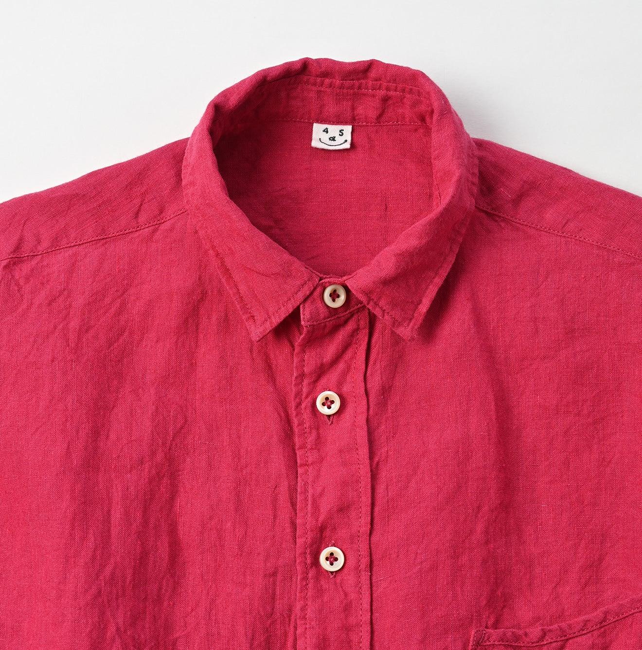 Linen Chambray 908 Petit Collar Ocean Shirt - 45R by 45rpm studio - Image 13