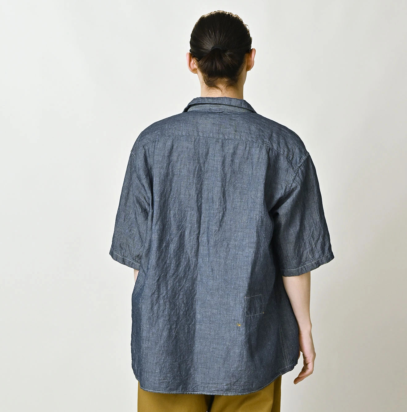 45R Cotton Linen Dungaree Lei Lei Shirt Nou Men - Image 6
