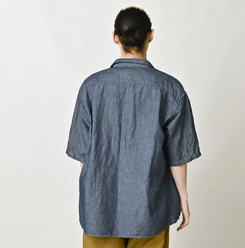 45R Cotton Linen Dungaree Lei Lei Shirt Nou Men - Image 6