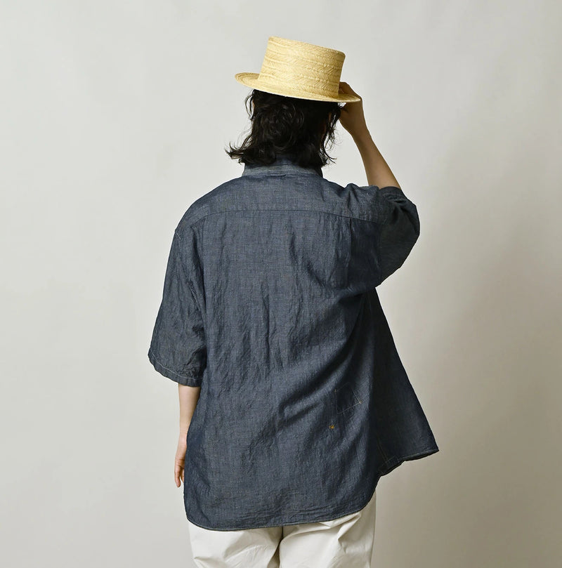 45R Cotton Linen Dungaree Lei Lei Shirt Nou Men - Image 9