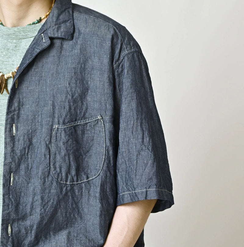 45R Cotton Linen Dungaree Lei Lei Shirt Nou Men - Image 12