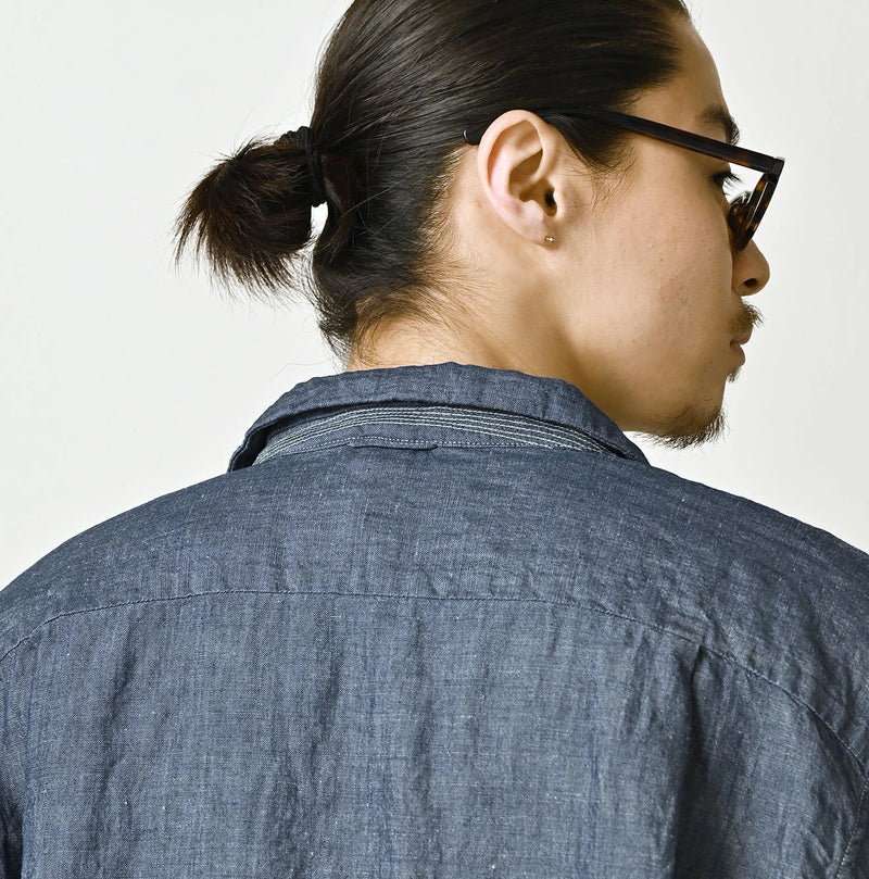 45R Cotton Linen Dungaree Lei Lei Shirt Nou Men - Image 13