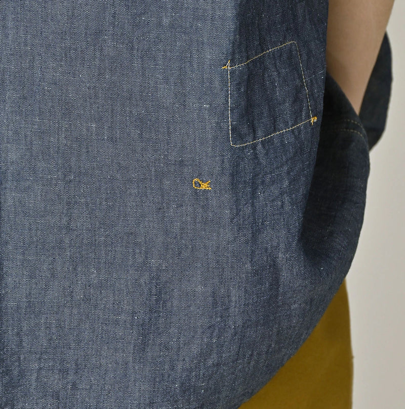 45R Cotton Linen Dungaree Lei Lei Shirt Nou Men - Image 14