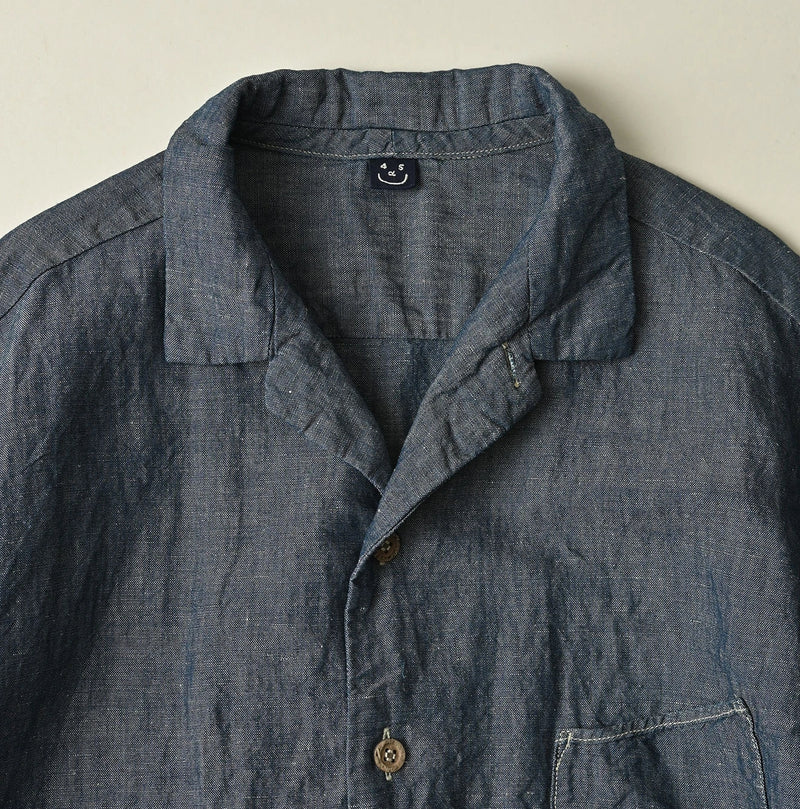 45R Cotton Linen Dungaree Lei Lei Shirt Nou Men - Image 16
