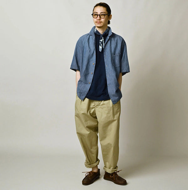 45R Cotton Linen Dungaree Lei Lei Shirt Distressed Men