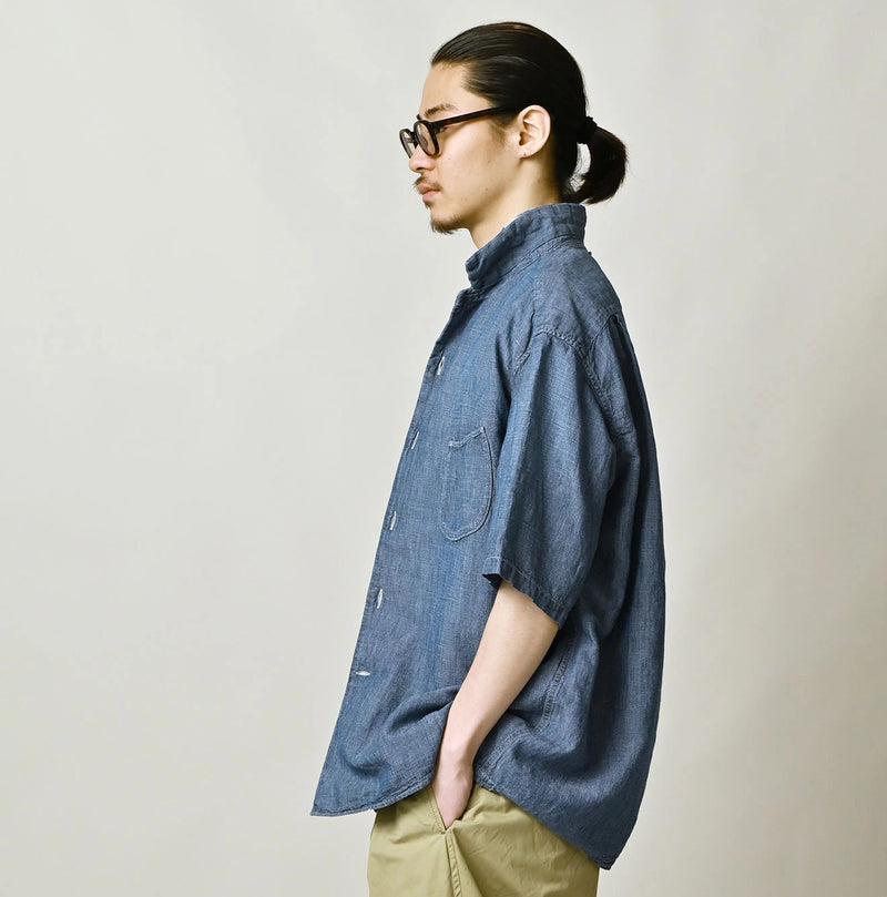 45R Cotton Linen Dungaree Lei Lei Shirt Distressed Men - Image 6