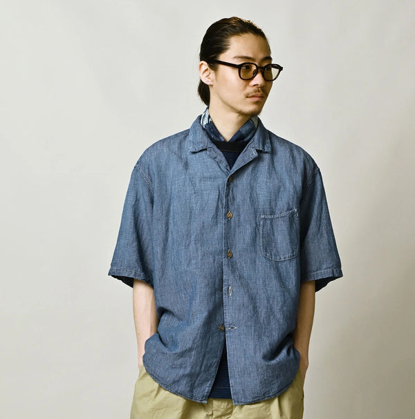 45R Cotton Linen Dungaree Lei Lei Shirt Distressed Men