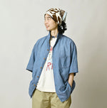45R Cotton Linen Dungaree Lei Lei Shirt Distressed Men