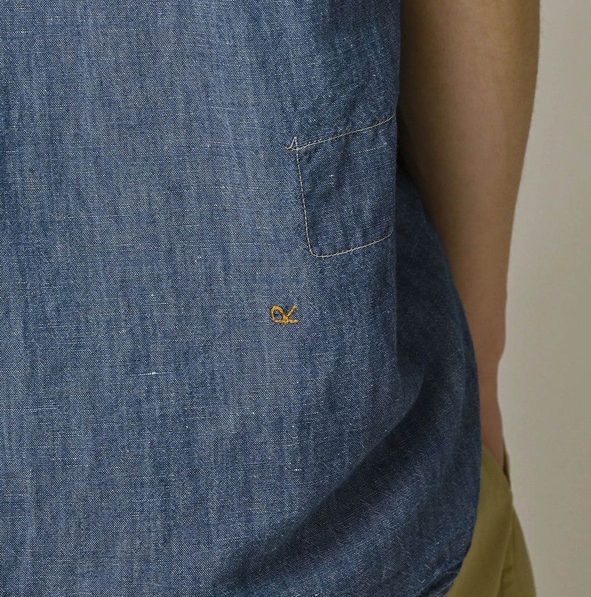 45R Cotton Linen Dungaree Lei Lei Shirt Distressed Men