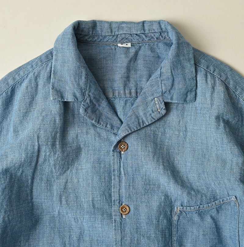 45R Cotton Linen Dungaree Lei Lei Shirt Distressed Men - Image 17