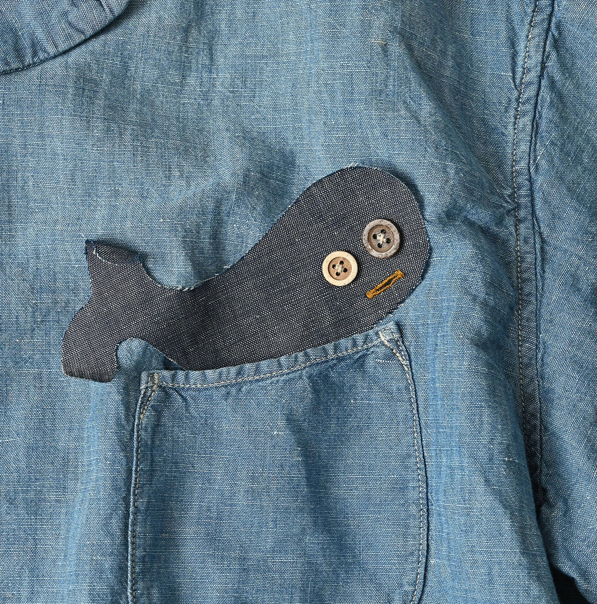 45R Cotton Linen Dungaree Lei Lei Shirt Distressed Men