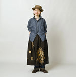 45R Cotton Linen Dungaree 908 Ocean Eastern Shirt Nou
