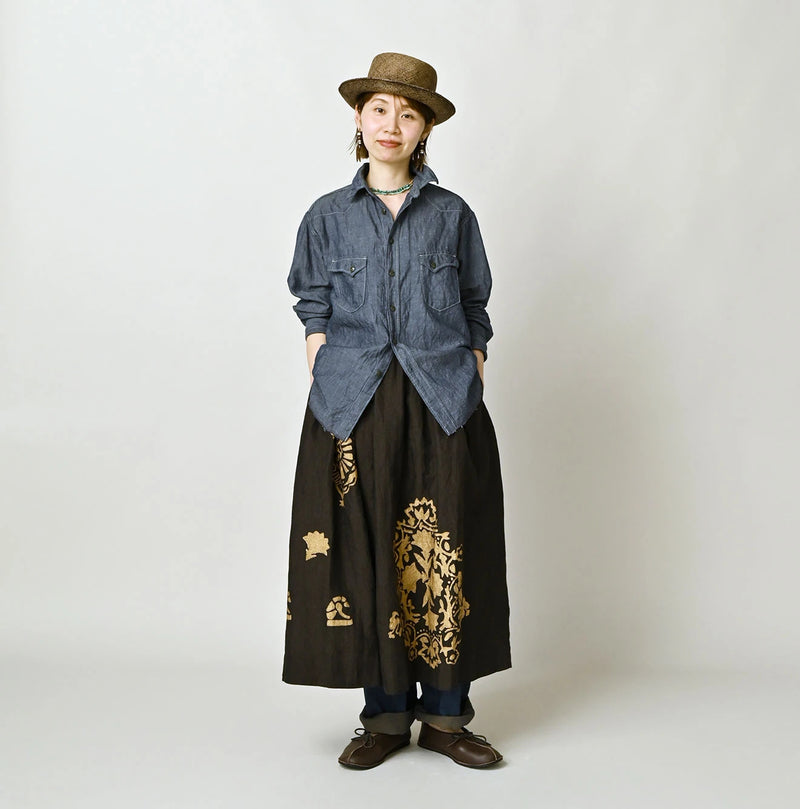 45R Cotton Linen Dungaree 908 Ocean Eastern Shirt Nou - Image 2