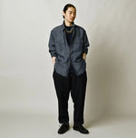 45R Cotton Linen Dungaree 908 Ocean Eastern Shirt Nou