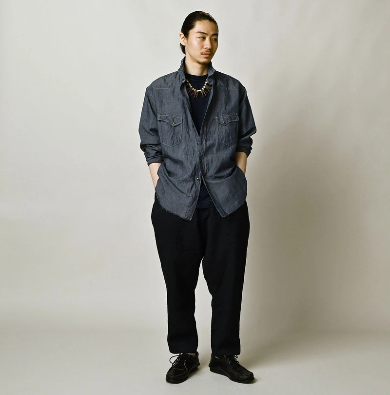 45R Cotton Linen Dungaree 908 Ocean Eastern Shirt Nou - Image 3