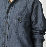 45R Cotton Linen Dungaree 908 Ocean Eastern Shirt Nou