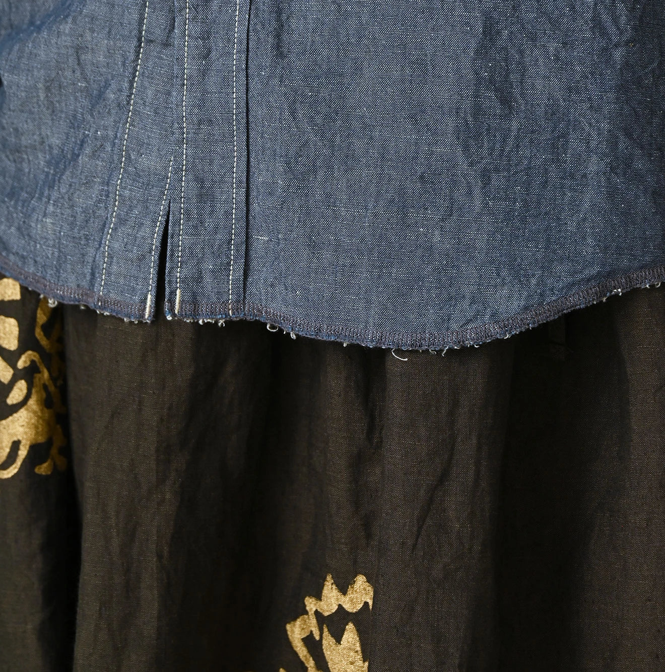 45R Cotton Linen Dungaree 908 Ocean Eastern Shirt Nou - Image 13