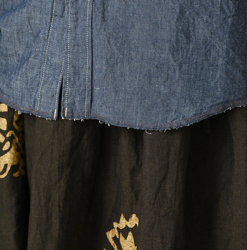 45R Cotton Linen Dungaree 908 Ocean Eastern Shirt Nou - Image 13