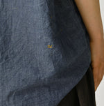 45R Cotton Linen Dungaree 908 Ocean Eastern Shirt Nou