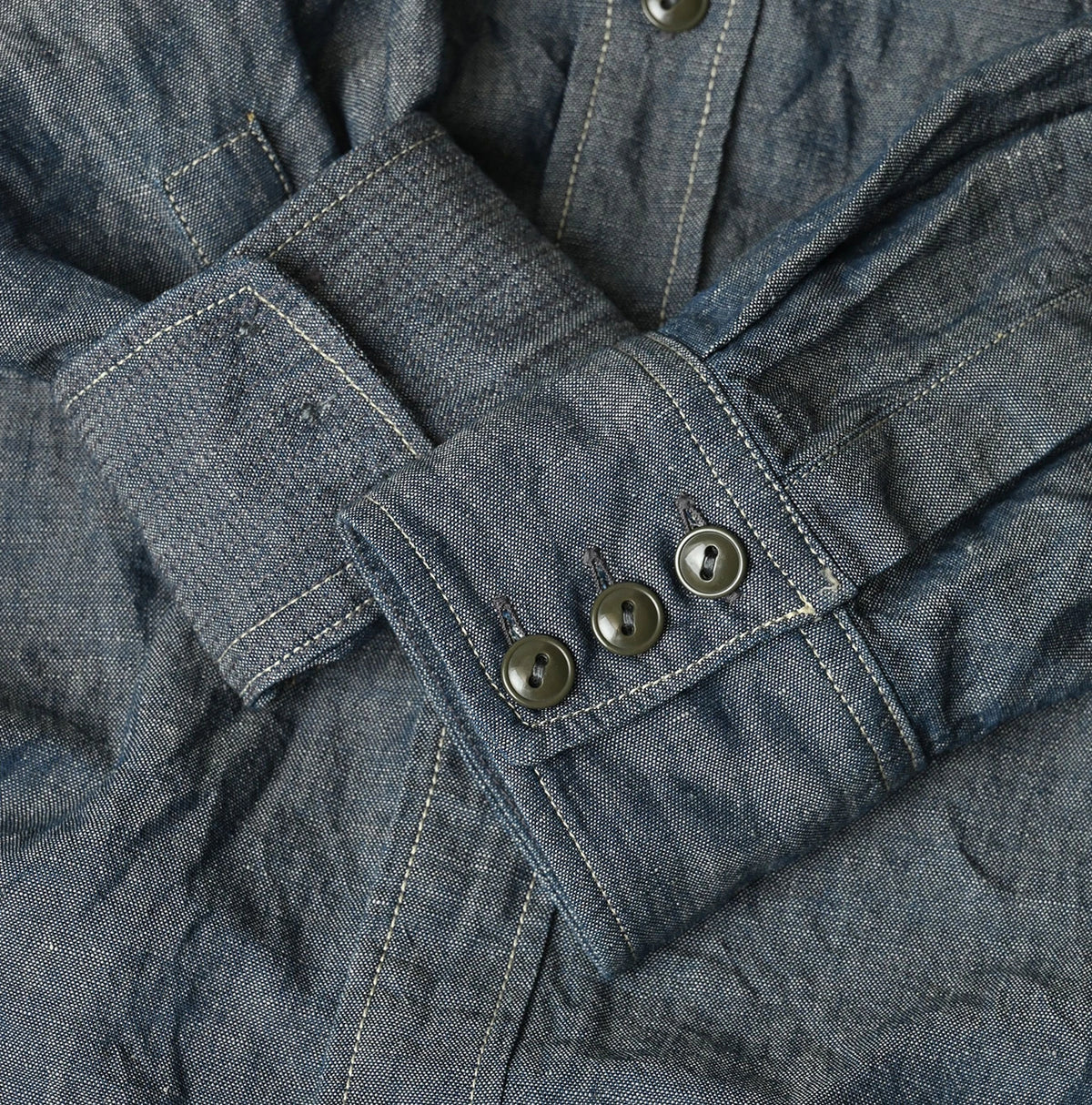 45R Cotton Linen Dungaree 908 Ocean Eastern Shirt Nou
